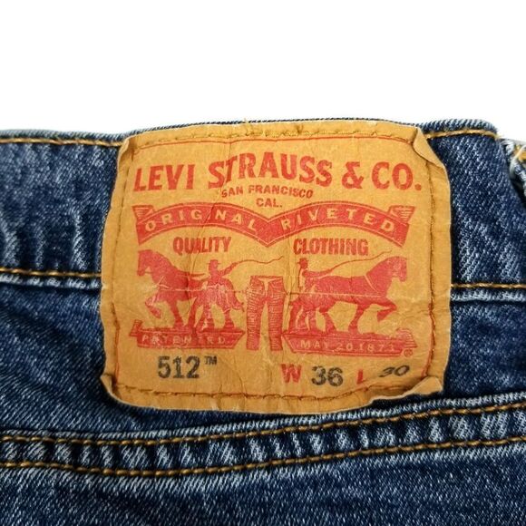 Levis CUSTOM 512 Slim Tapered Raw Hem Side Stripe Faded Denim Jeans Womens 10 - Picture 3 of 7